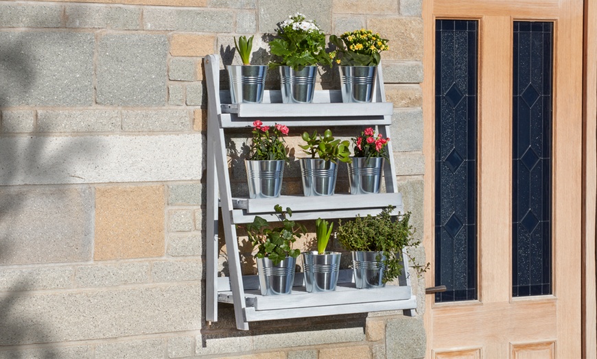 Image 3: Folding Three-Tier Plant Stand