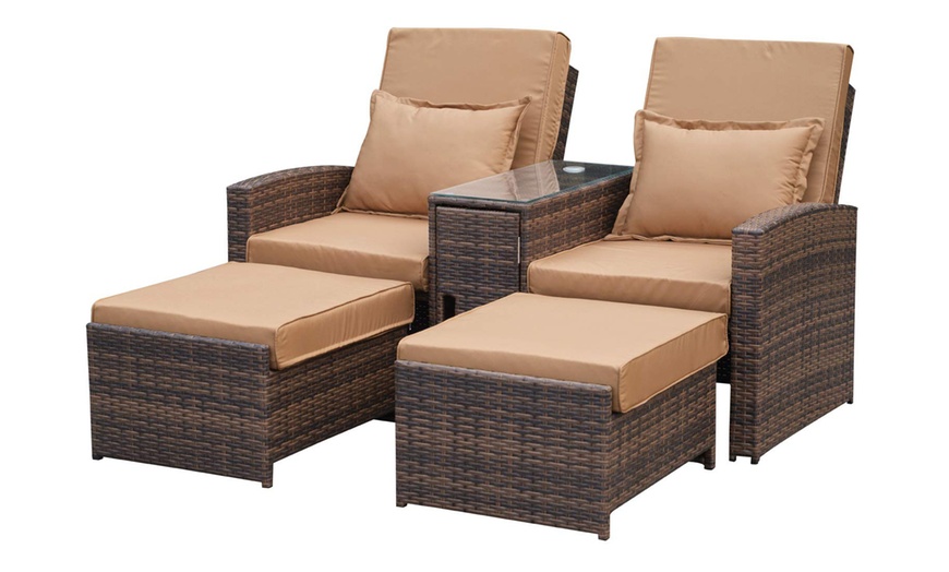 Image 2: Outsunny Garden Lounger Set