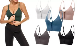 Women's Zip Front Sports Bra