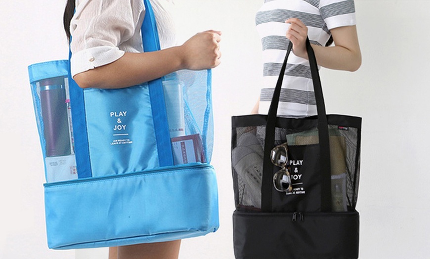 Image 12: Cooler Beach Tote Bag