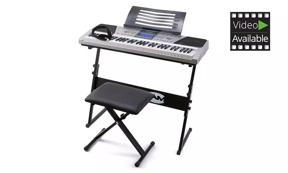 Rock Jam RJ661 Keyboard with Stand, Stool and Headphones for £74.99 With Free Delivery - Primary Image