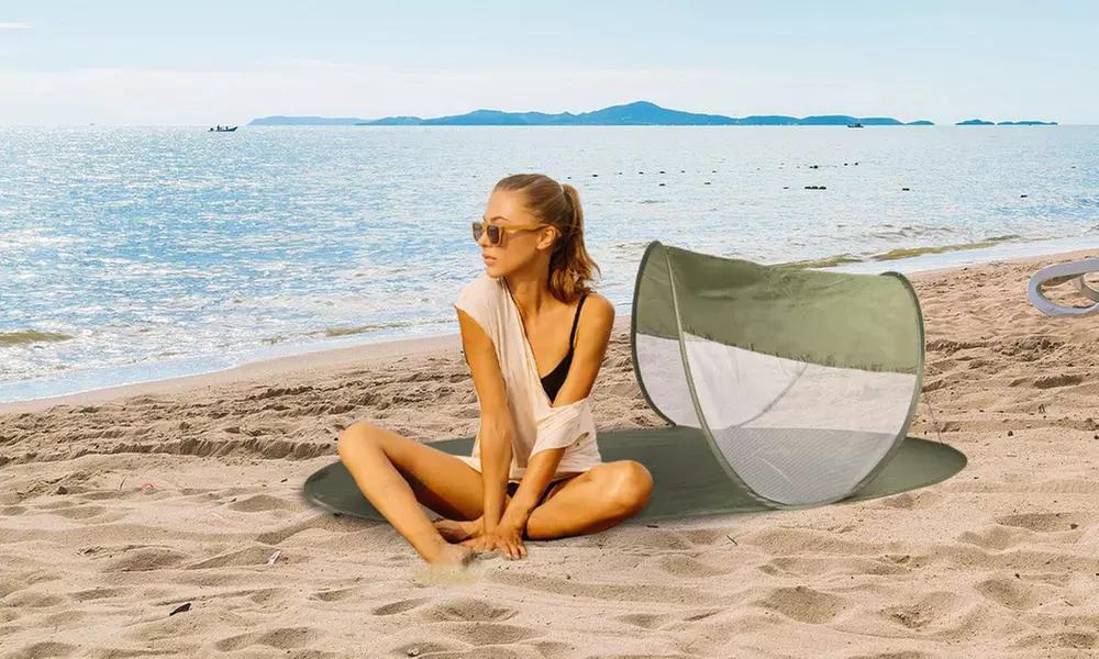 Esterilla de playa con parasol en color aleatorio