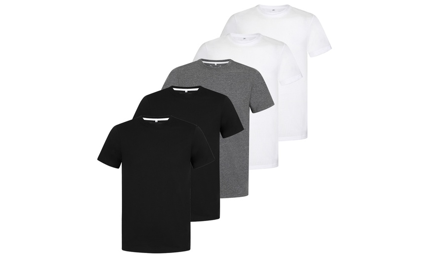 Image 7: Five-Packs of Blu Apparel Men's Crew Neck Plain T-Shirts