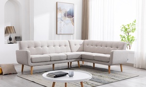  Five-Seat L-Shaped Fabric Corner Sofa 