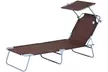 Outsunny Outdoor Foldable Sun Lounger with Face Shade Panel - Image 7