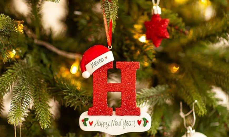 Image 2: Alphabet Initial Christmas Tree Letter Decoration
