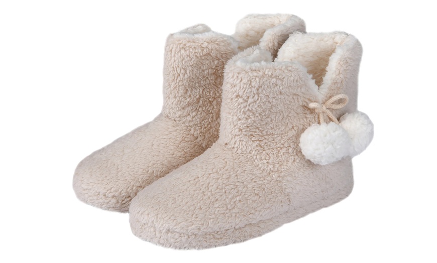 Image 15: Teddy Fleece Bootie Slippers