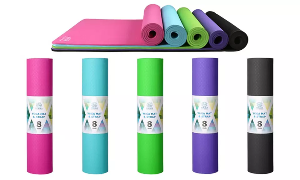 Anti-Tear Exercise Yoga Mat with Carrier Strap - Primary Image
