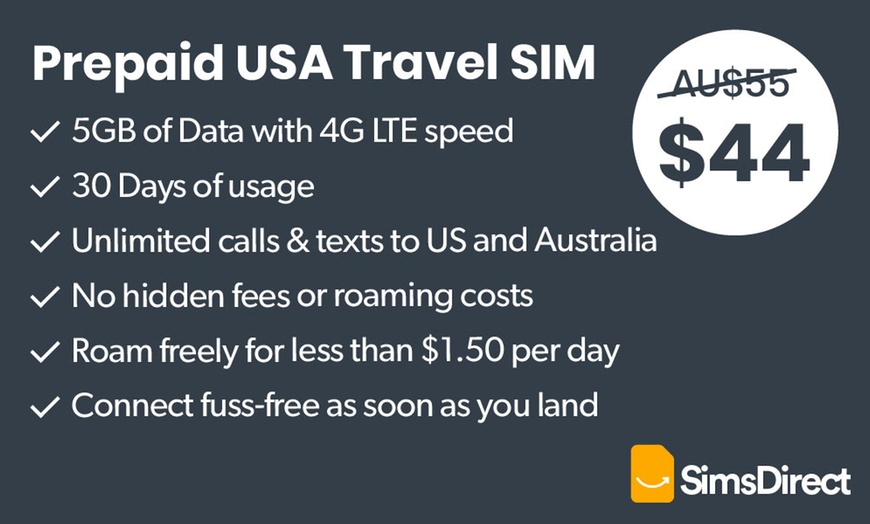 Image 2: 5GB USA SIM Card + FREE SHIPPING