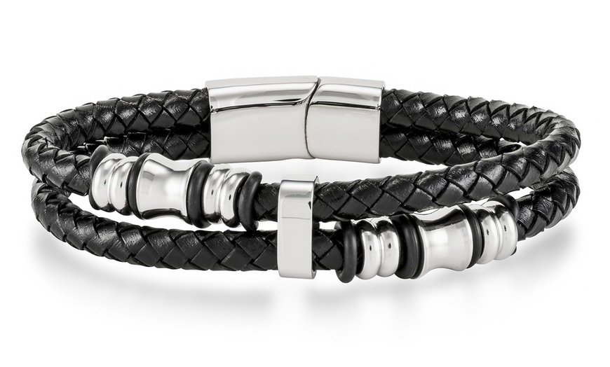 Image 7: Bracelet homme en cuir véritable