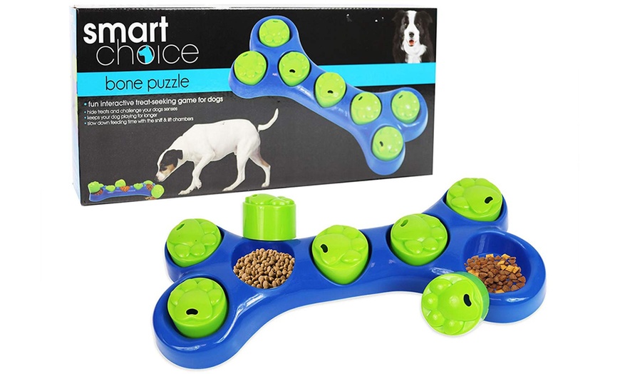 Image 1: Bone-Shaped Treat Puzzle for Dogs