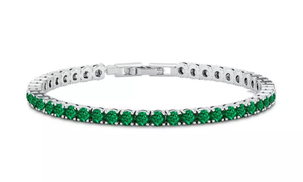 Round Cut Tennis Bracelet Made With Crystals From Swarovski Multiple Options