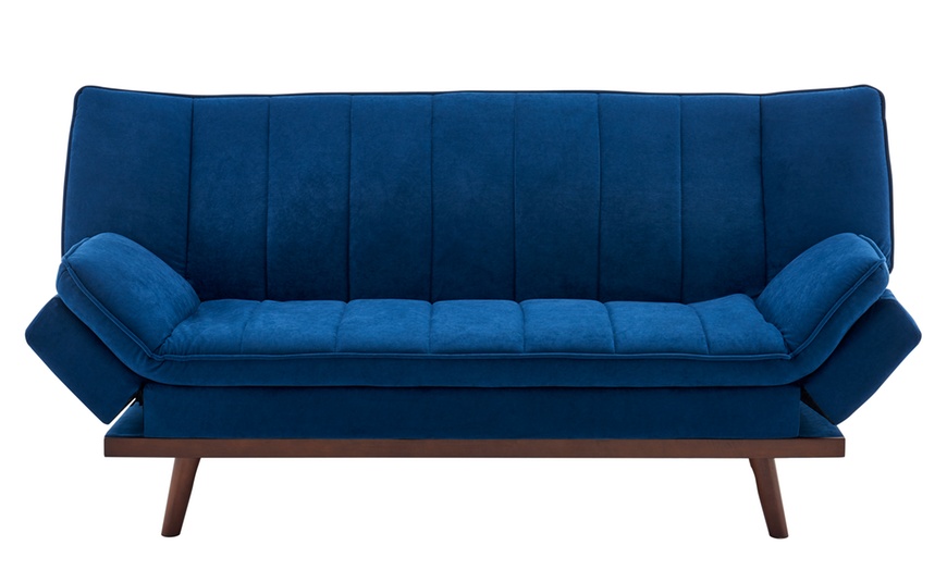 Image 4: Three-Seater Velvet Sofa Bed