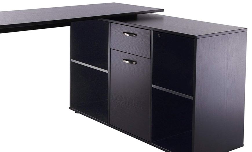 Image 17: L-Shaped Adjustable Computer Desk