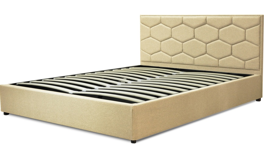 Image 11: Lit coffre Manhattan tissu, matelas en option. Sampur