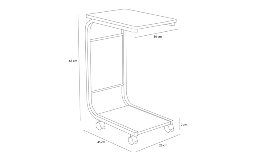 Image 9: Tavolino ausiliario con borsa portaoggetti Bakaji, design moderno