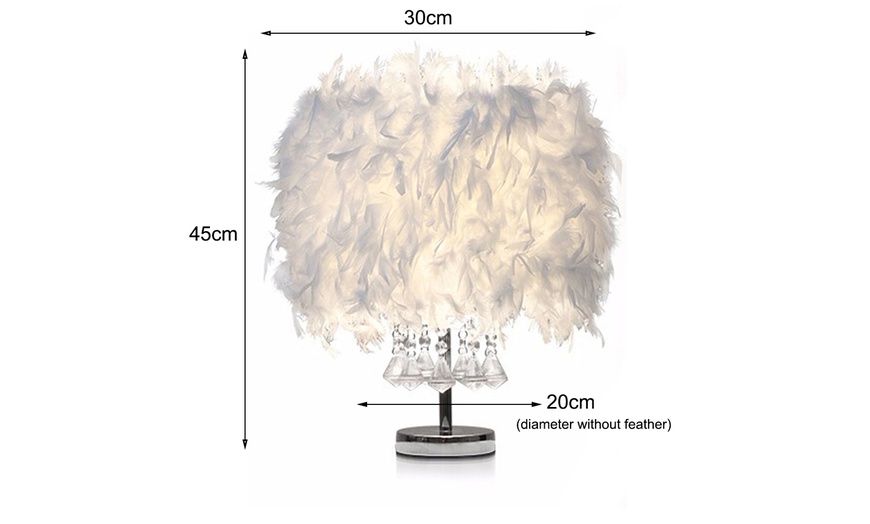 Image 4: Feather Bedside Table Lamp Modern Design