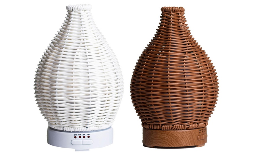 Image 1: Haven Wicker-Style Diffuser with LED Light