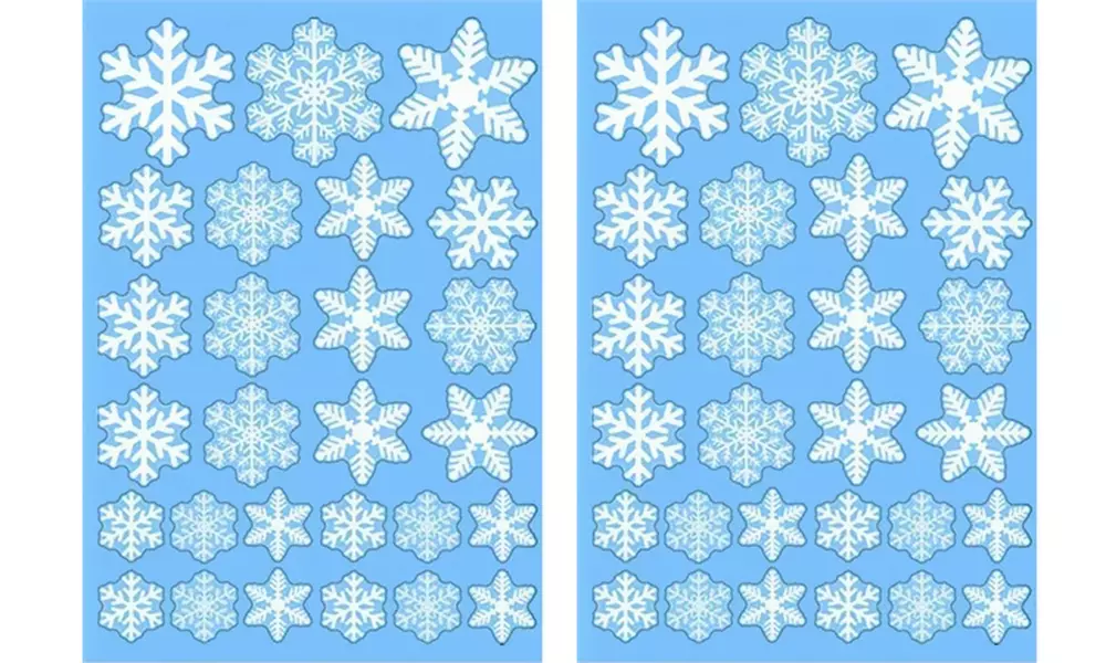 54x, 108x oder 162x Schneeflocken-Aufkleber