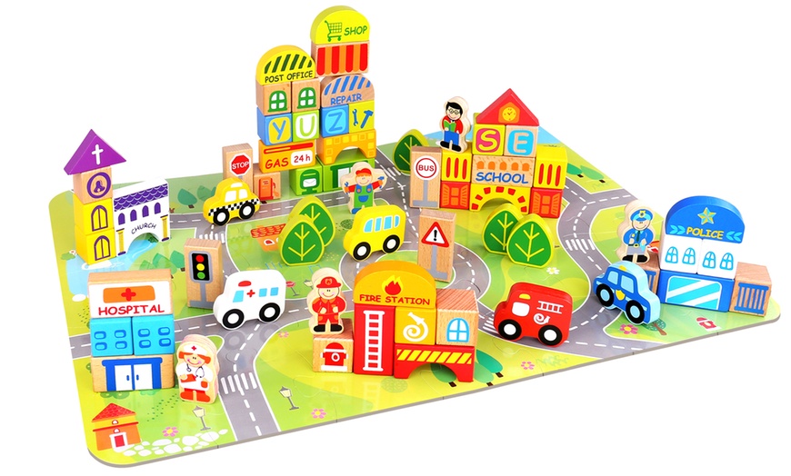 Image 2: 100-Piece City Block Set