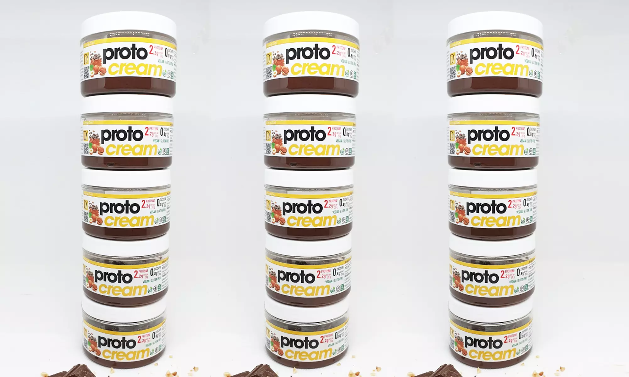 5, 10 o 15 botes de crema de cacao y avellanas hiperproteica para untar Protocream Line de Protein Diet - Second Medium