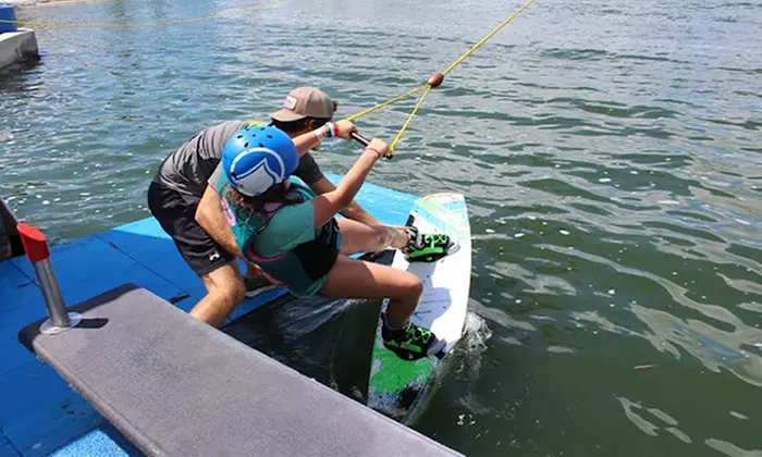 Beginning Wakeboarding Lesson with Gear Included for 1-4 People - Stoke Factory / Texas Ski Ranch (Up to 47% Off)