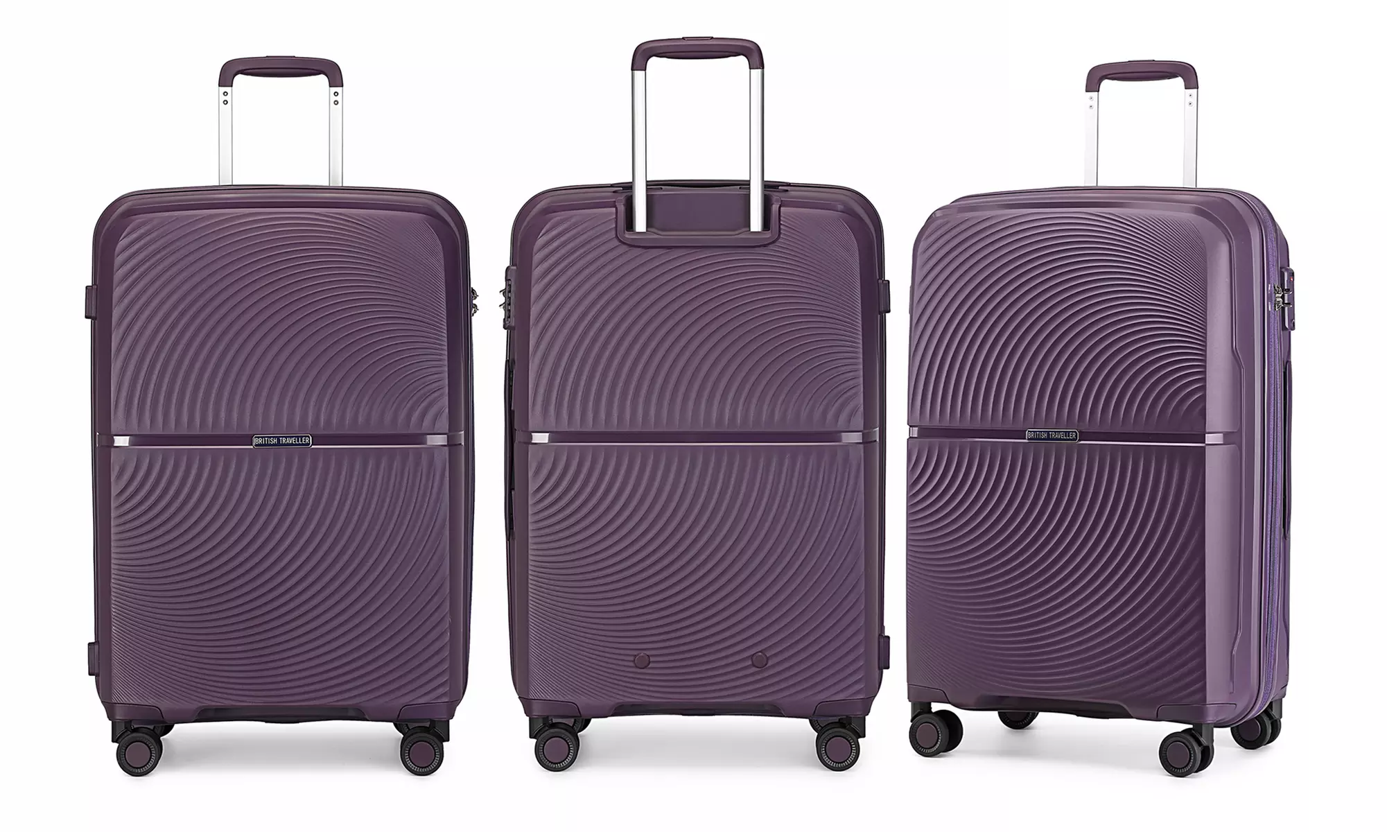 Maleta de ruedas rígida British Traveller con diseño ondulado