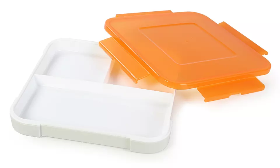 Leakproof 3-Compartment Bento-Style Lunch Box with Snap-On Lid - Second Medium