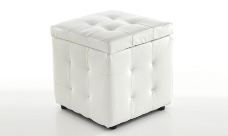 Pouf contenitore Dado in ecopelle