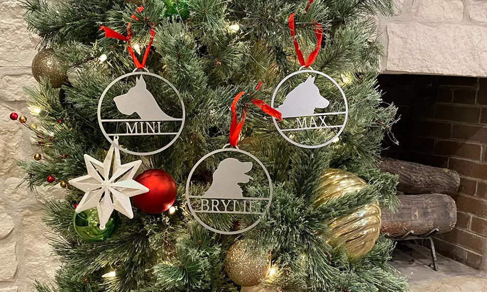Set of 2 Custom Dog/Cat Christmas Tree Ornament in 4, 6 or 9-Inch Size