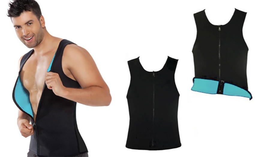 Image 1: Men's Sauna Zipper Vest