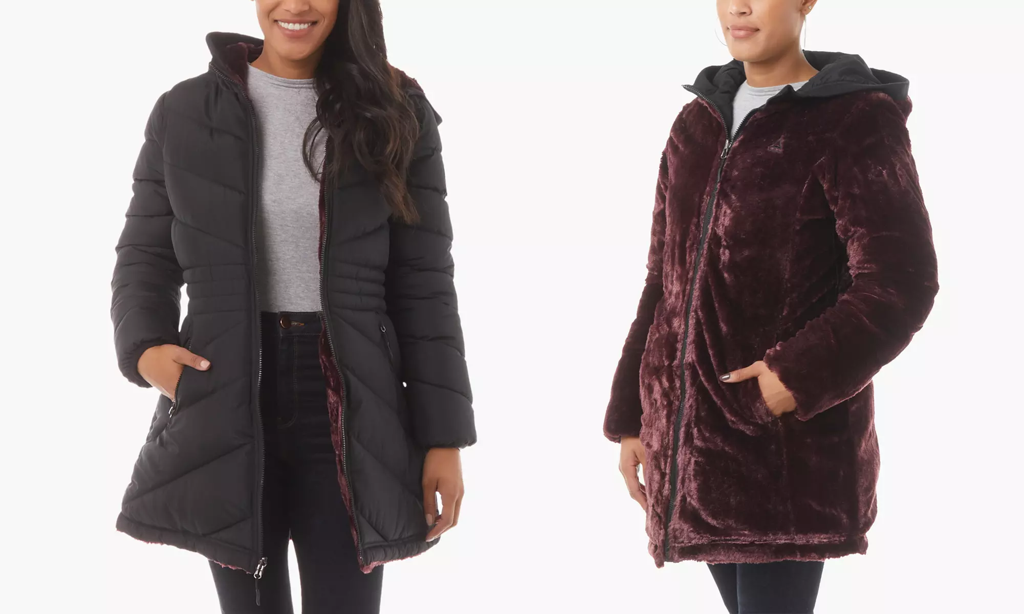 Reebok Women's Reversible Faux Fux Sherpa-Lined Jacket (Size M) - Primary Image