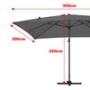 Image 8: Large Square Canopy Rotating Outdoor Cantilever Parasol
