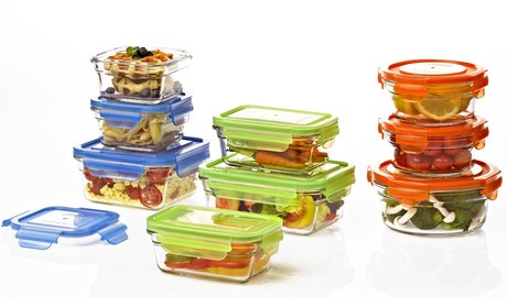 Glasslock Oven Safe Food Storage Sets with Color Lids