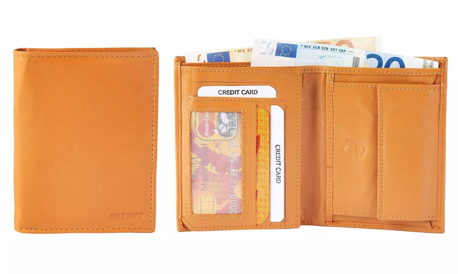 1x, 2x, oder 3x Herren- oder Unisex-Geldbörse aus Leder