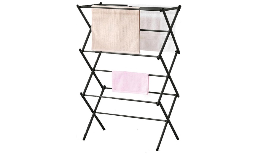 Image 3: Three-Tier Extendable Clothes Airer