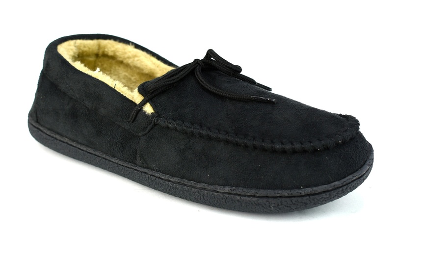 Image 17: Men's Fleece Lined Slippers