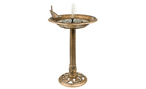 Solar-Powered Fountain Birdbath