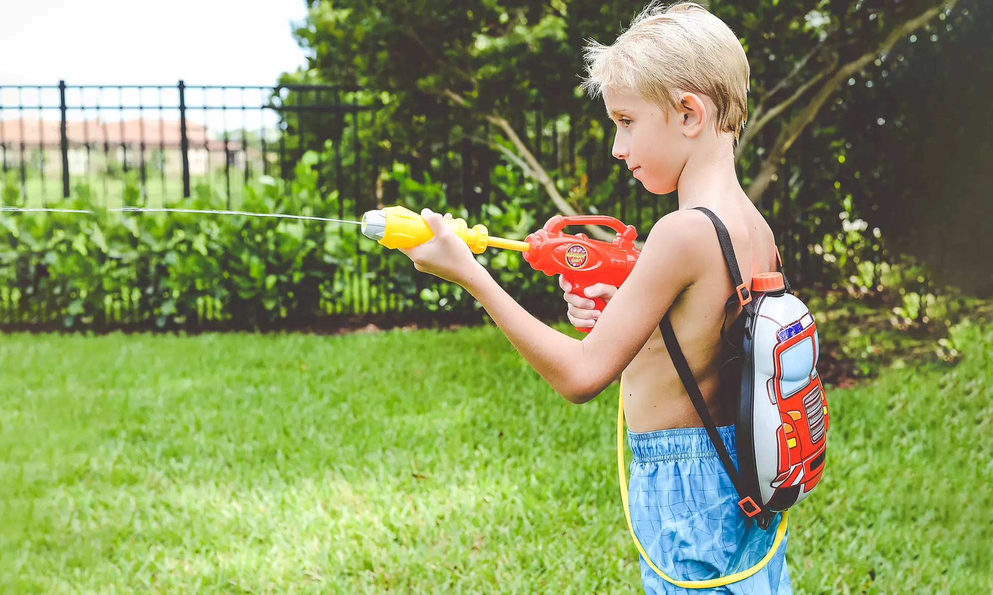 Kiddie Play Fire Truck Water Gun Backpack for Kids - Second Medium