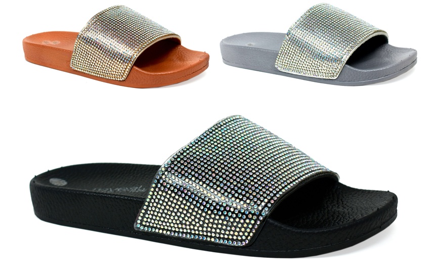 Image 1: Girl's Glitter Sliders