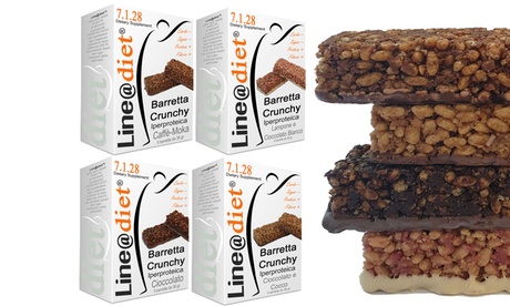 Fino a 20 barrette Crunchy dietetiche Line@Diet con zero zuccheri disponibili in 4 gusti