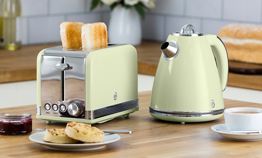 Image 1: Swan Kettle and Two-Slice Toaster