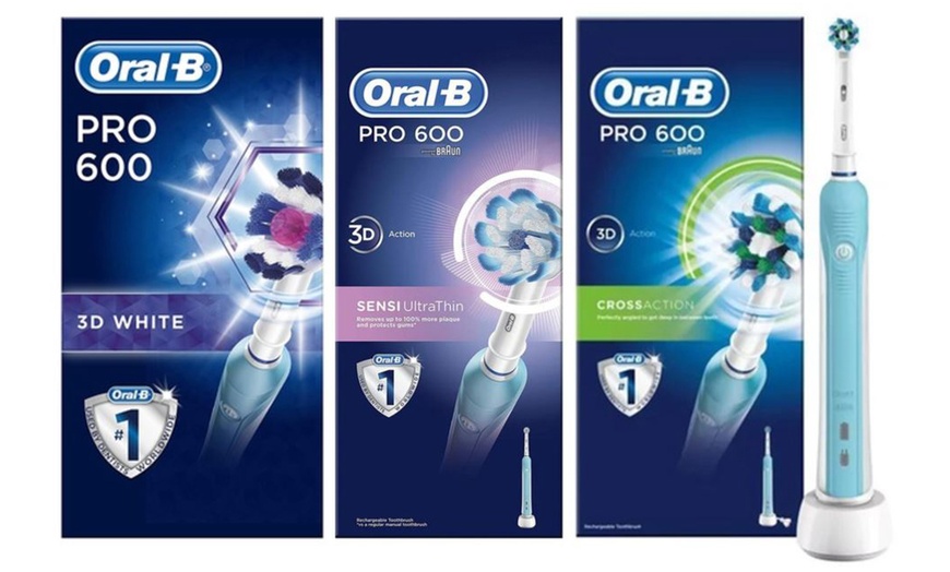 Image 1: Oral-B Pro 600 Electric Toothbrush