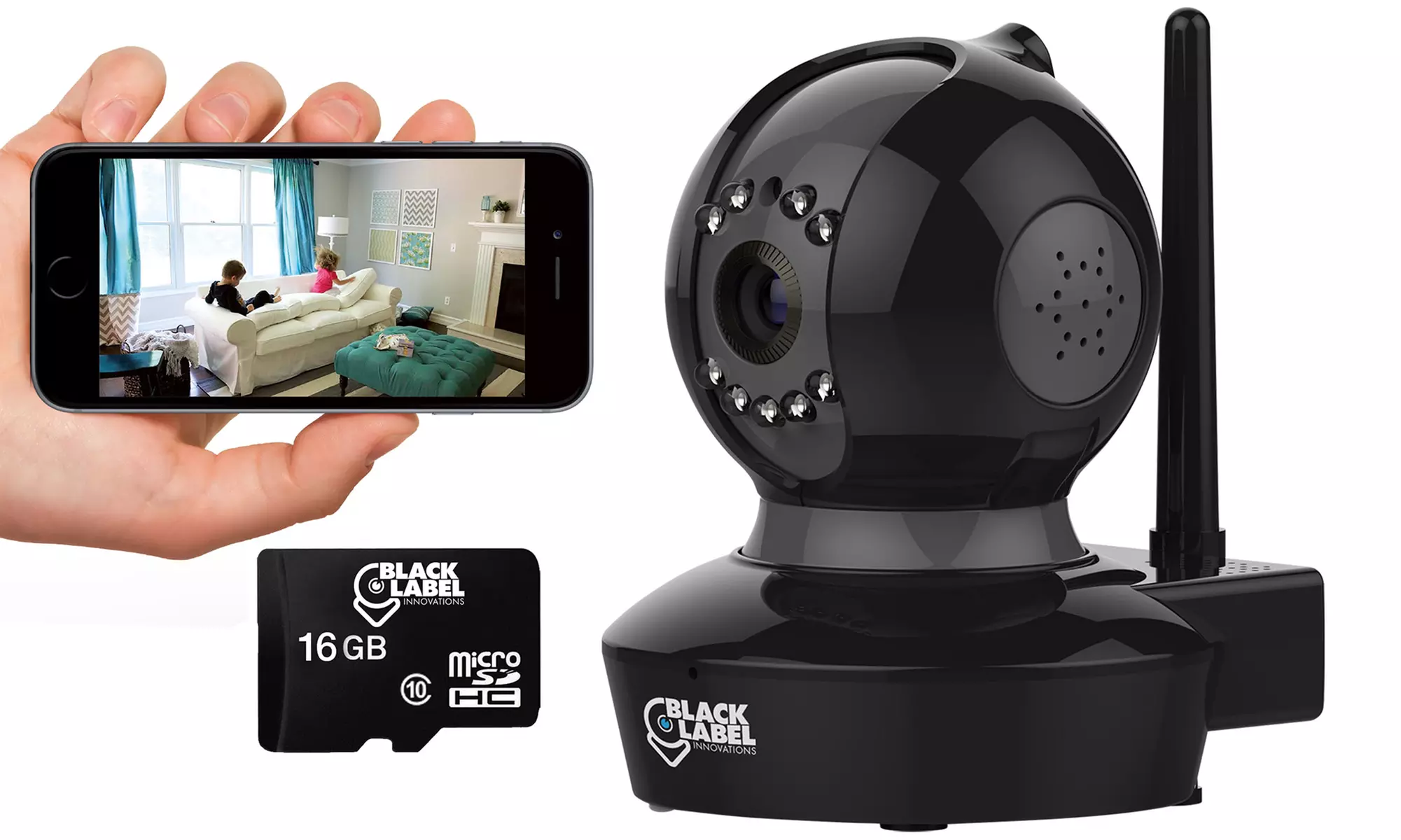 Black Label Cam Pro 1080p Full HD WiFi Surveillance Camera (1or 2 Pack or SD Option) - Second Medium