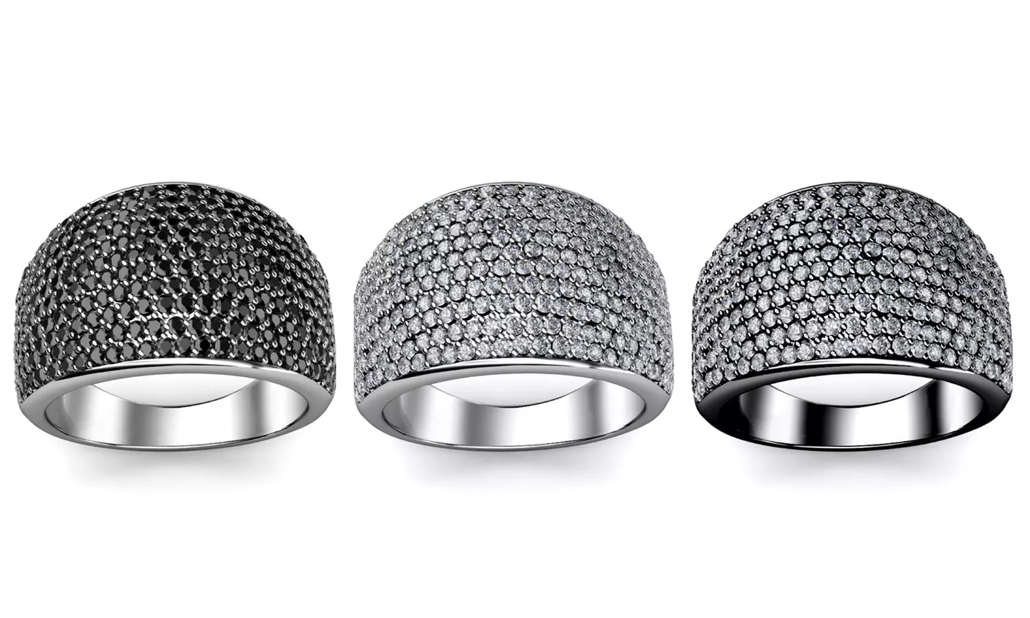 1 ou 2 Bagues Leyna plaquées or blanc 18ct et ornées de cristaux Swarovski® - Primary Image