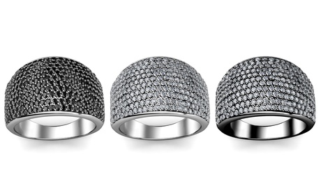 1 ou 2 Bagues Leyna plaquées or blanc 18ct et ornées de cristaux Swarovski®