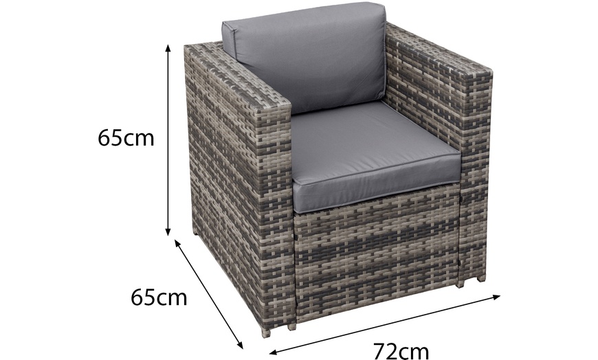 Image 4: Oseasons Malta Rattan Nine Seat U-Shape Set in Walnut Grey
