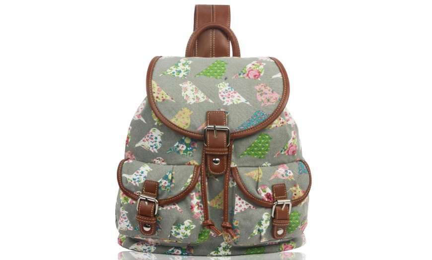 Image 4: Retro Canvas Backpack