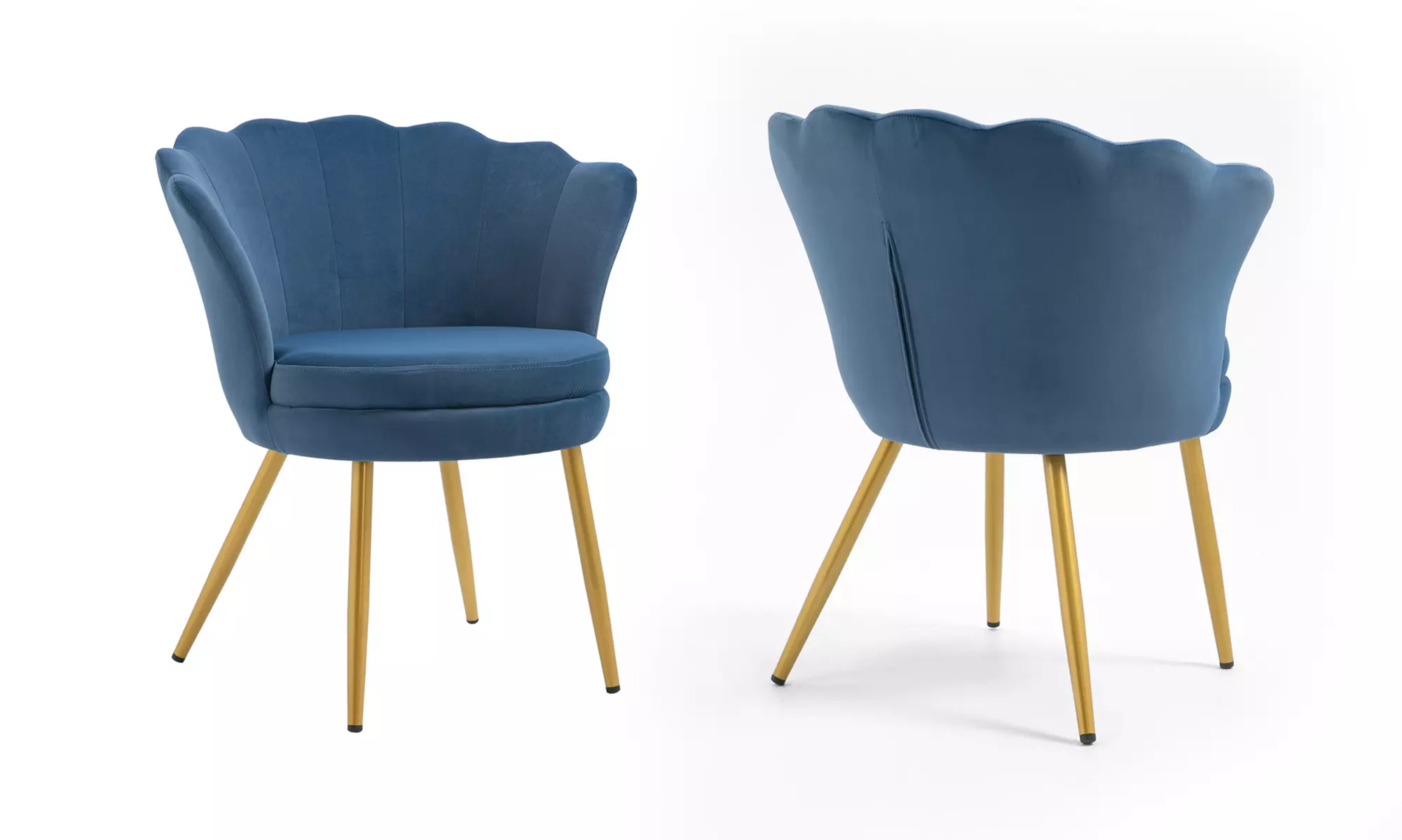 Fluwelen schelpfauteuil