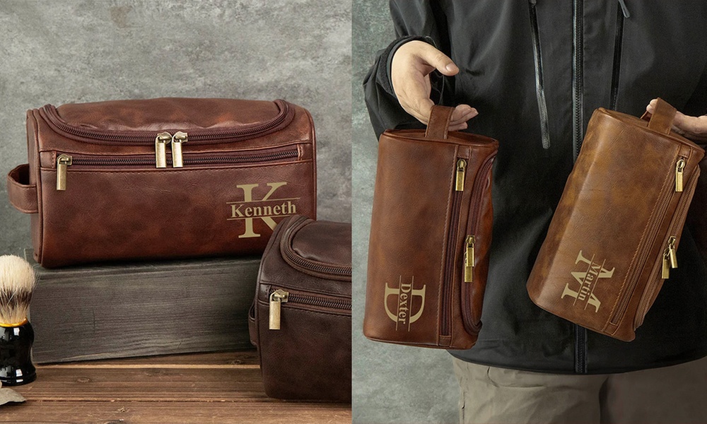 Spersonalizowana męska kosmetyczka z tekstem lub inicjałami